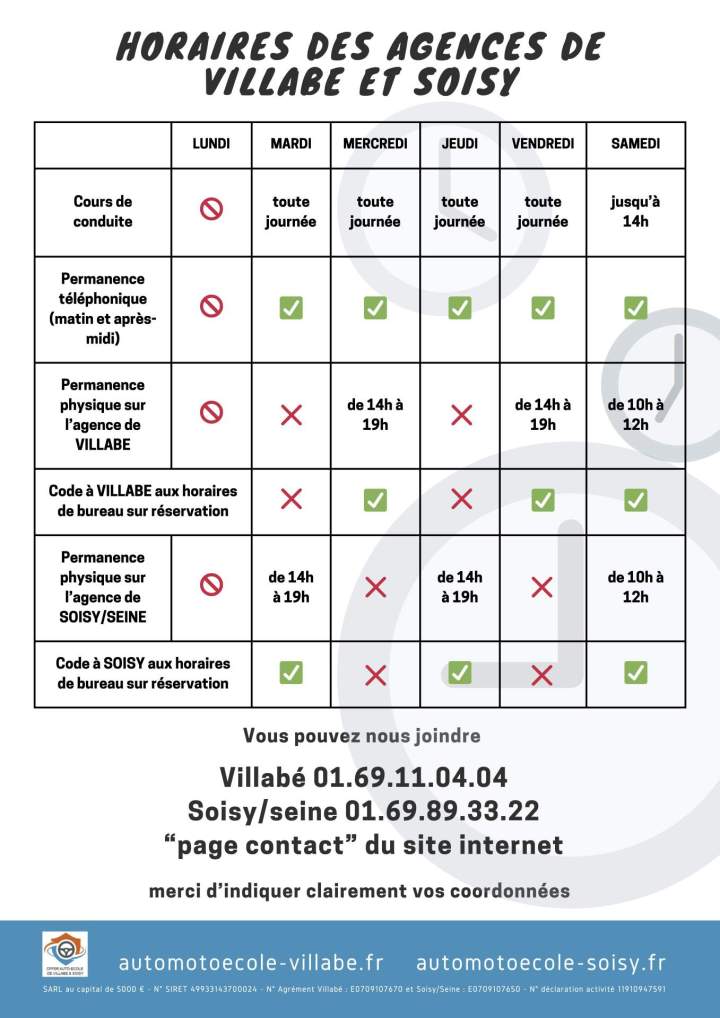 ❌ HORAIRES❌