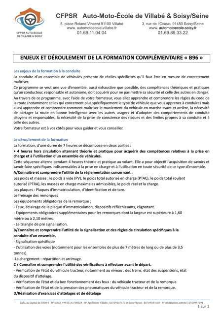Enjeux Attestation B96 Évry