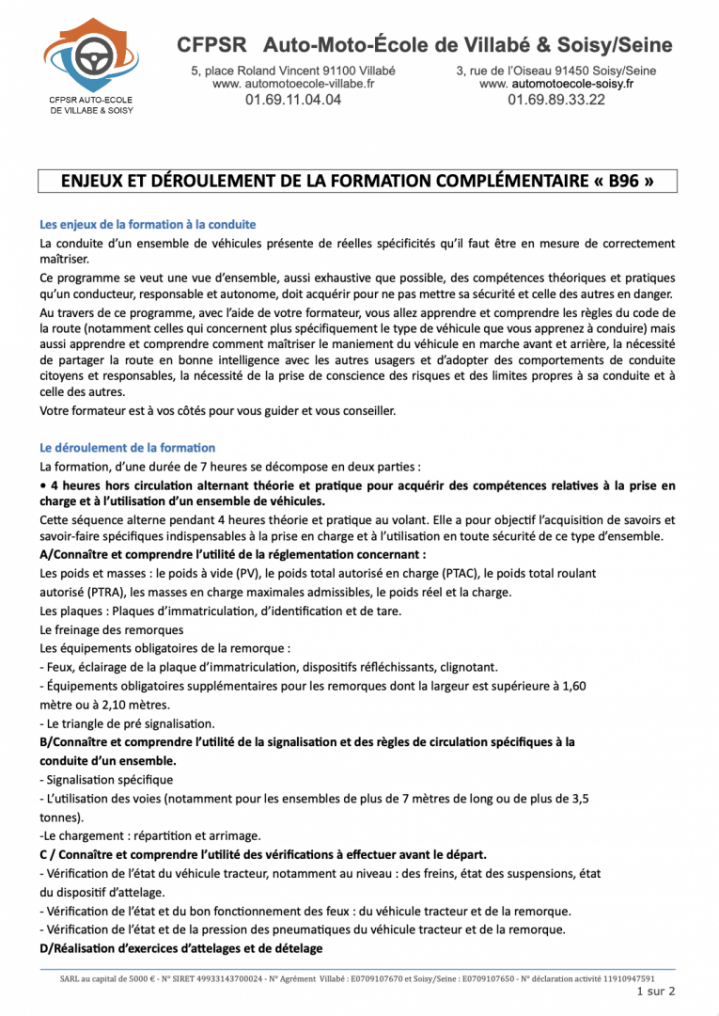 Enjeux Permis BE Évry